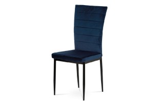 Jídelní židle, modrá látka samet, kov černý mat AC-9910 BLUE4